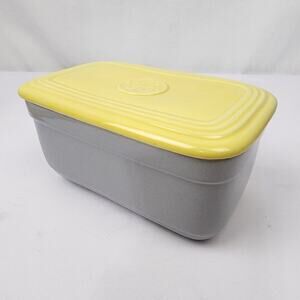General Electric Refrigerator Covered Dish by Hall China Ohio Gray & Yellow